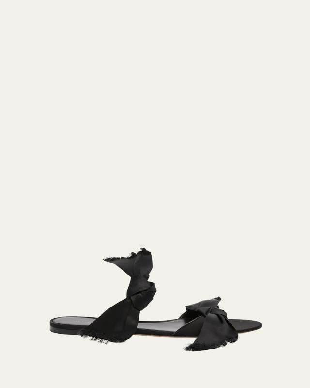 Vika Silk Knot Flat Slide Sandals